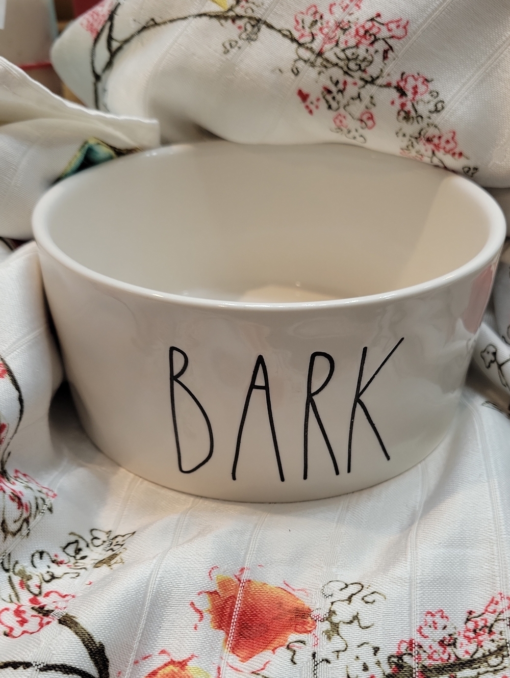 Rae Dunn White Bark Dog Bowl
